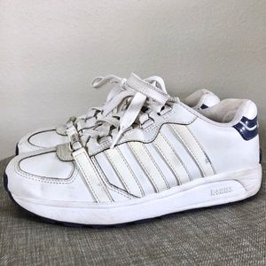 K-SWISS White and Purple Sneakers